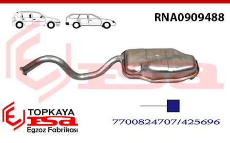 Renault Laguna 1 Arka Susturucu Borulu 115 Hp 1.8 / 2.0 Baskılı 1994 > 2001