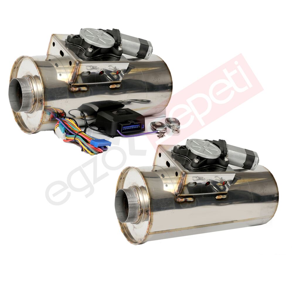 2 Adet Varex Kumandalı Egzoz 76 mm + Uzaktan Kumanda Beyni Çift Anahtarlı