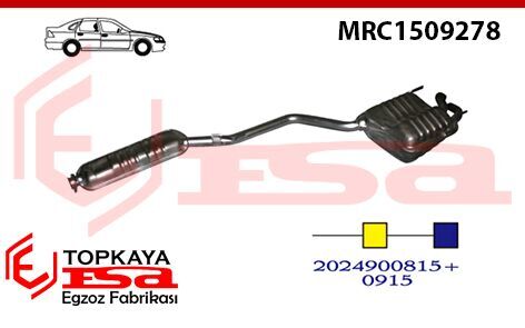 Mercedes C220 202 Kasa Arka Ve Orta Dizel Baskılı Susturucu 1993 > 1998