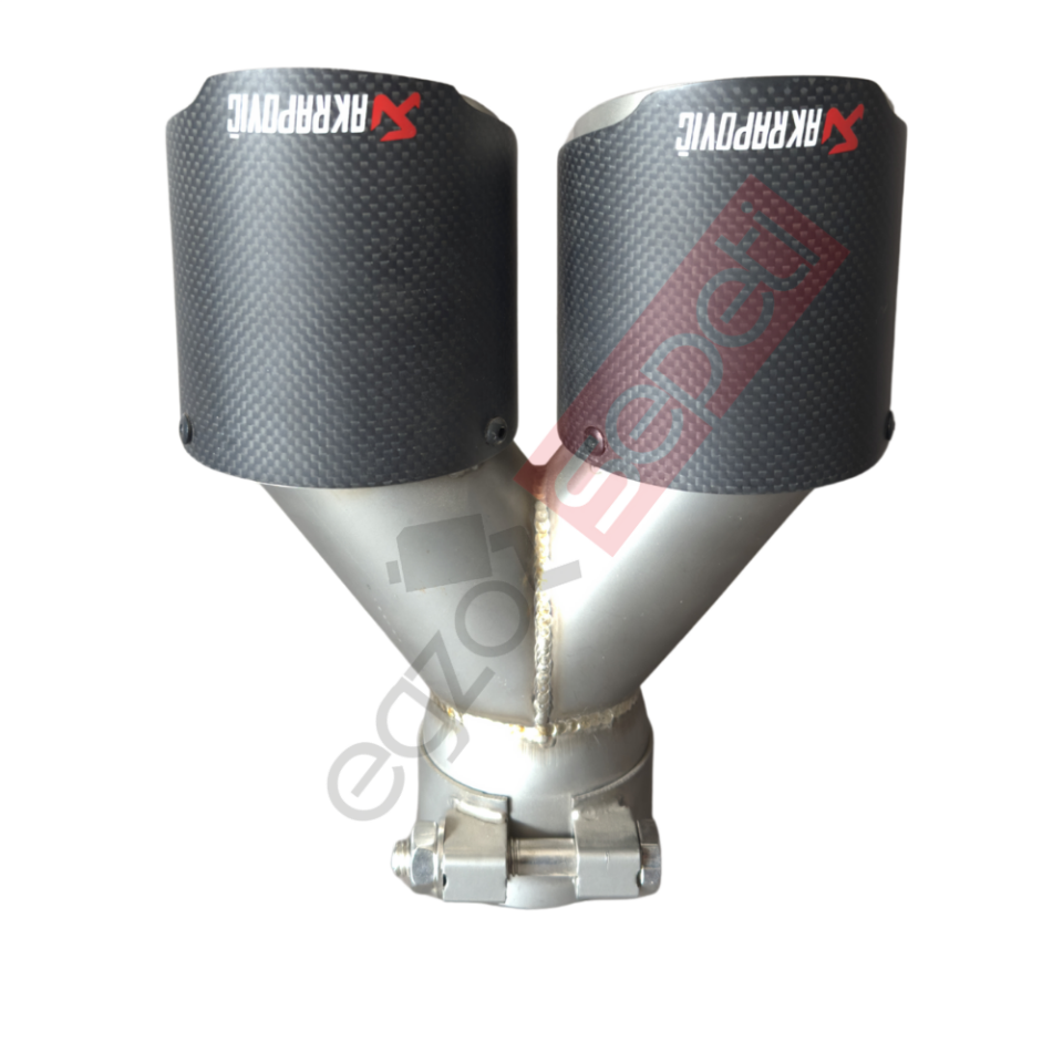 Akrapoviç Karbon Egzoz Ucu 90 MM Çiftli Krom Mat Eşit Gerçek Karbon Malzeme İthal Ürün