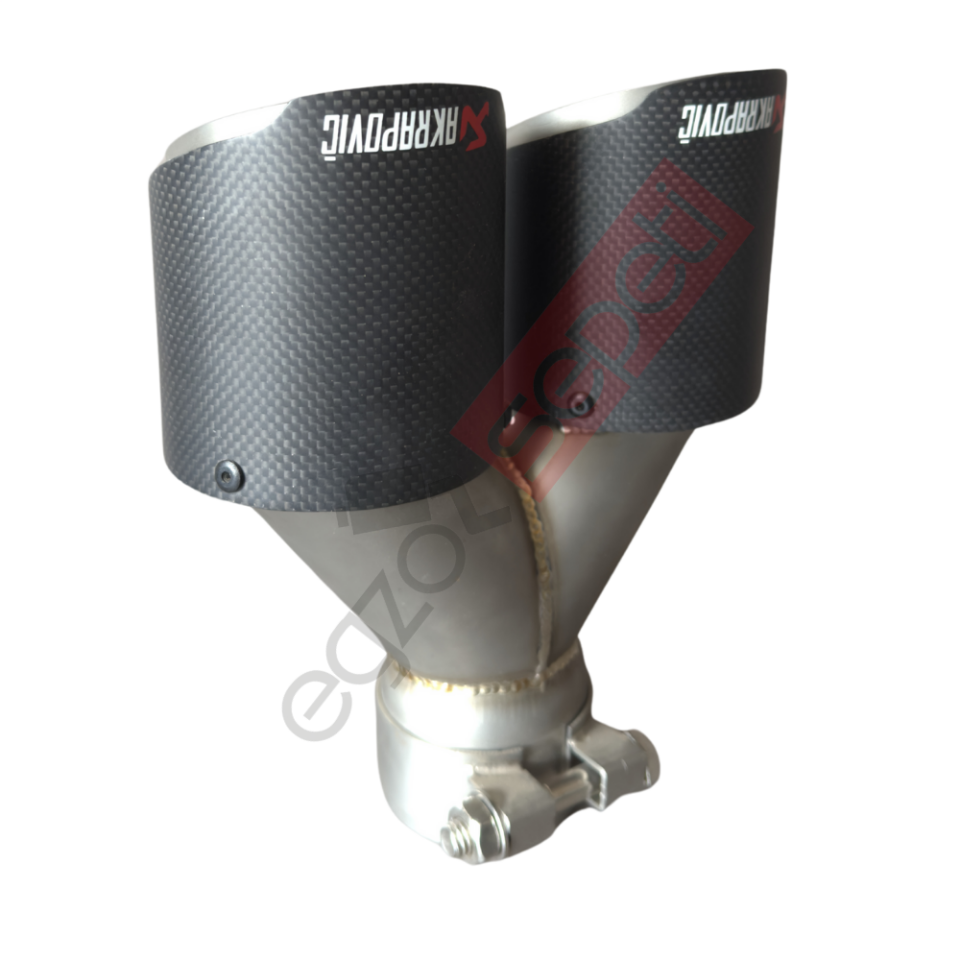 Akrapoviç Karbon Egzoz Ucu 90 MM Çiftli Krom Mat Eşit Gerçek Karbon Malzeme İthal Ürün