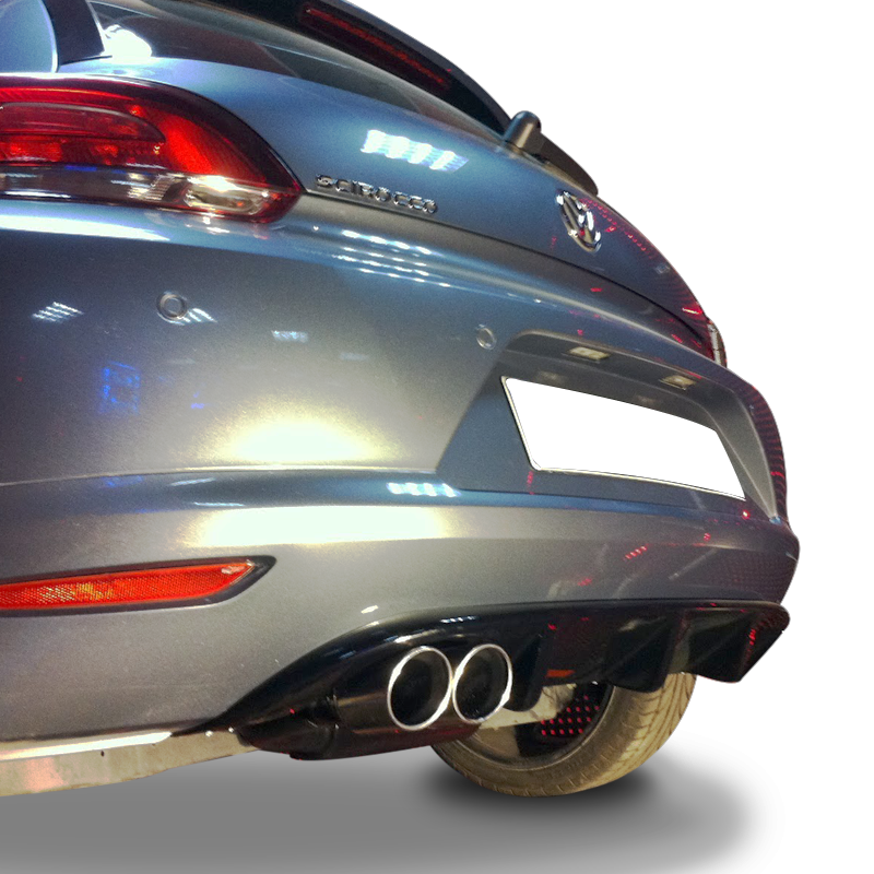 VW Scirocco Model Çift Çıkışlı Arka Tampon Difüzör 2009 > 2015