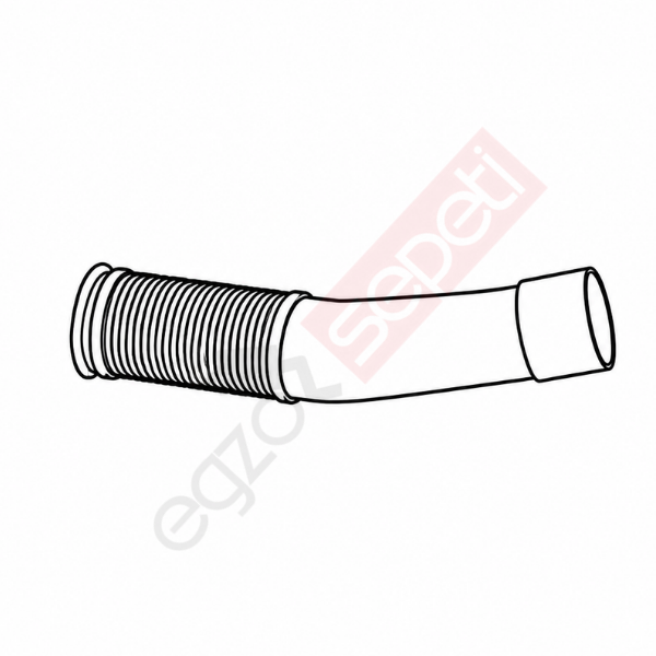 Mercedes Actros Boru, Egzoz Ön, E3, 9424901019  Ø114,3 Dkp, Spiral (K), Gri