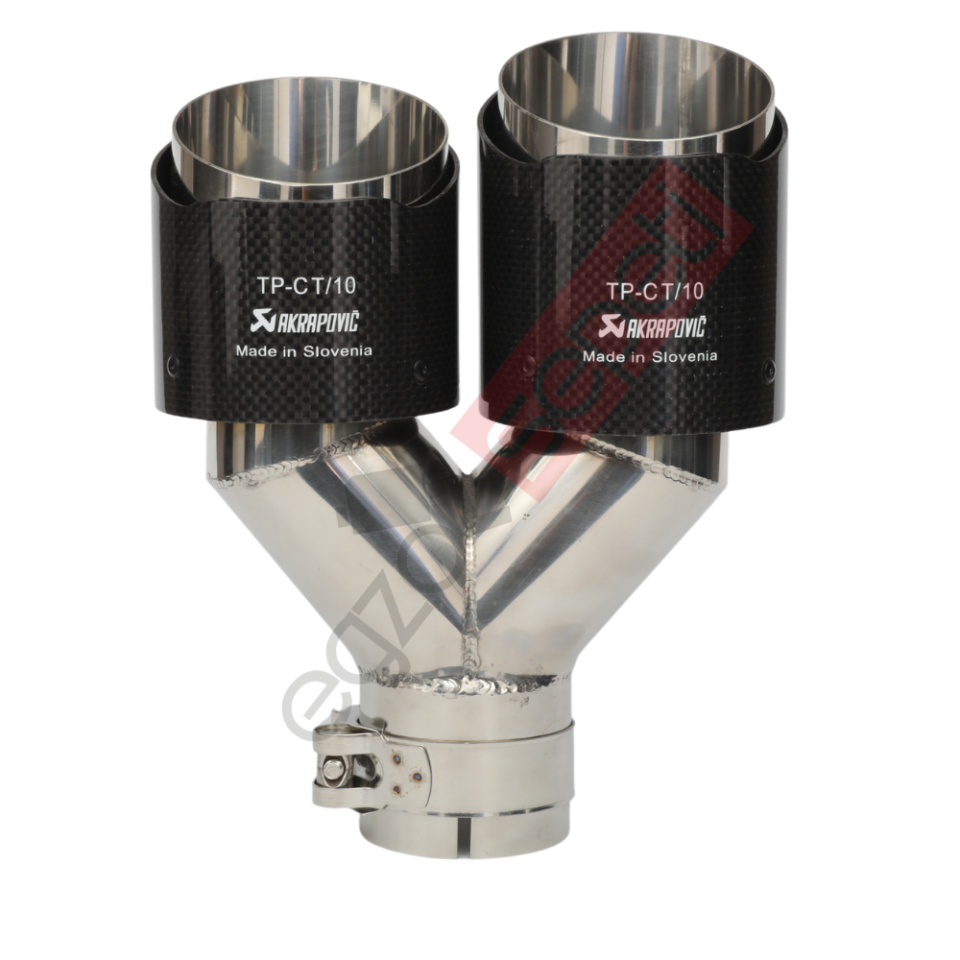 Akrapoviç Karbon Egzoz Ucu 90 MM Çiftli Parlak Krom  Sol Gerçek Karbon Malzeme İthal Ürün