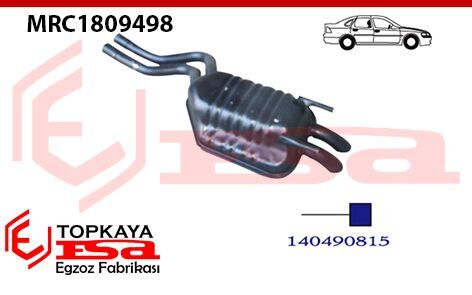 Mercedes 600Sel 140 Kasa Arka Susturucu Borulu Baskılı Çift Çıkış 1991 > 1993