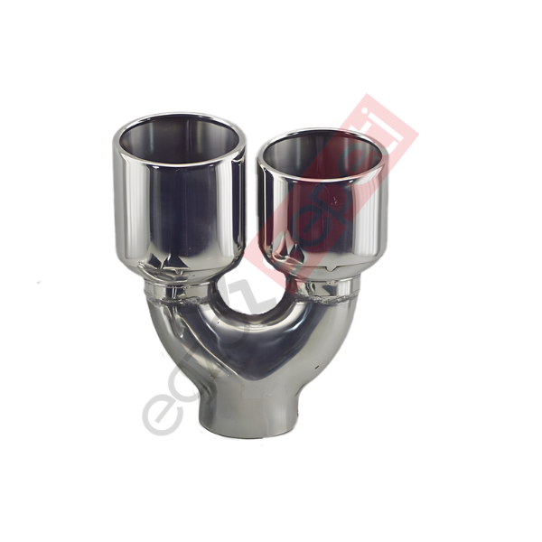 Krom Çift Çıkış Egzoz Ucu 304 Kalite SAĞ Taraf Oval Çap Ölçüsü 75x100mm