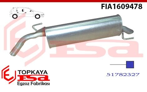 Fiat Grande Punto 1.4 Arka Susturucu Borulu Benzinli 2005 > ... / Punto 2 1.3 Arka Susturucu Borulu Benzinli  2003 > 2006
