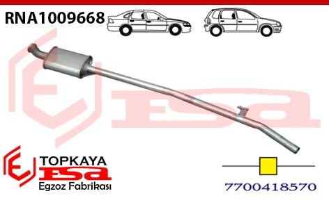 Renault Clio 2 Symbol 1.4 Sedan / Hb Orta Susturucu Borulu 1998 > 2001