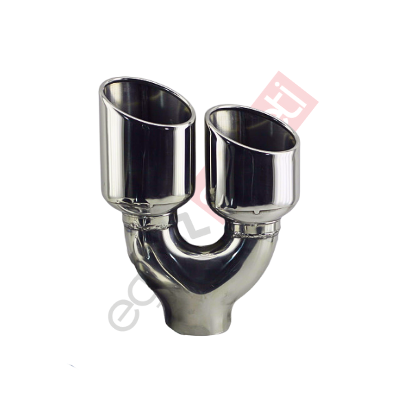 Krom Çift Çıkış Egzoz Ucu 304 Kalite SAĞ Taraf Oval Çap Ölçüsü 75x100mm