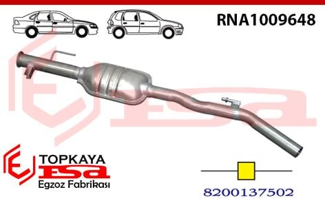 Renault Clio 2 1.2 / 1.4İ 16V Orta Susturucu Borulu Baskılı 2001 > ...
