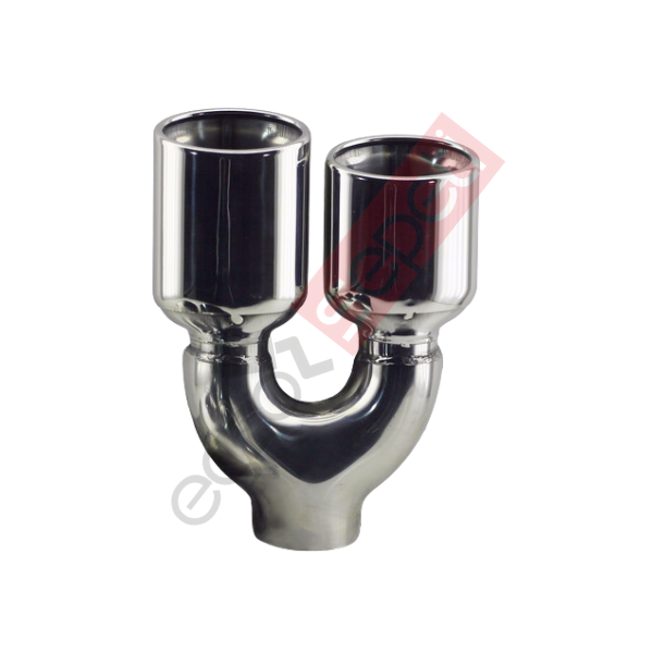 Krom Çift Çıkış Egzoz Ucu 304 Kalite SAĞ  Taraf Oval Çap Ölçüsü 60x100mm