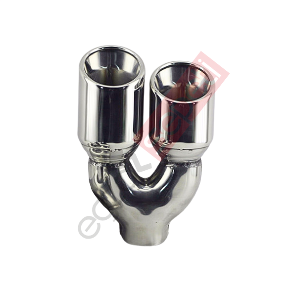 Krom Çift Çıkış Egzoz Ucu 304 Kalite SAĞ Taraf Yuvarlak Çap Ölçüs 80x12MM