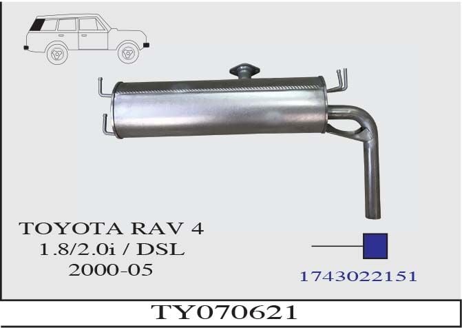 Toyota Rav 4 1.8 / 2.0 Benzin / Dsl Arka Susturucu 2000 > 2005