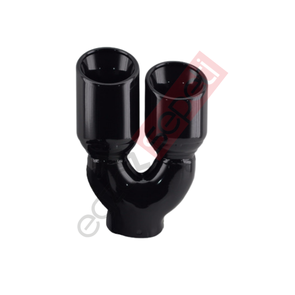 Çift Çıkış Egzoz Ucu 304 Kalite Sağ Taraf Yuvarlak Çap Ölçüs 80x12MM