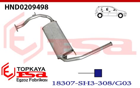 Honda Civic 1.4 16V Arka Susturucu Borulu 1987 > 1992