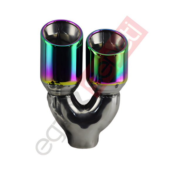 Çift Çıkış Egzoz Ucu 304 Kalite Sağ Taraf Yuvarlak Çap Ölçüs 80x12MM