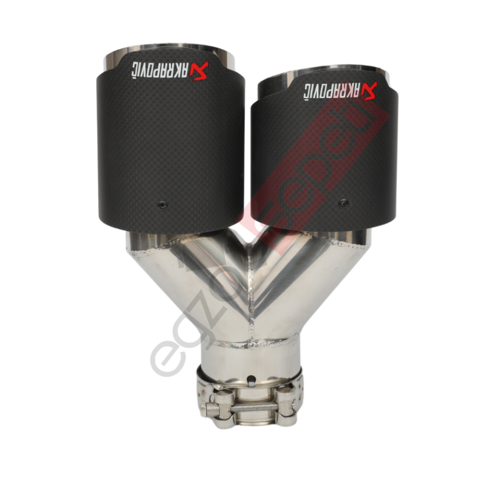 Akrapoviç Karbon Egzoz Ucu 90 MM Çiftli Krom Mat Sol Gerçek Karbon Malzeme İthal Ürün