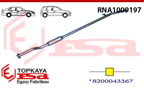Renault Clio 2 Symbol 1.4İ 16V Ara Boru - Tüp Susturucu 2001 > …