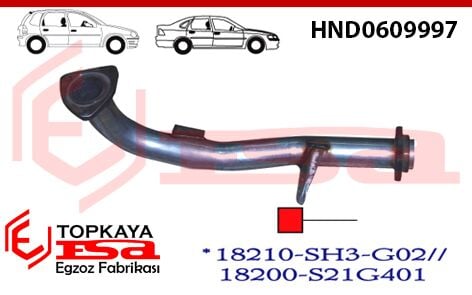 Honda Civic 1.4 / 1.6 16V Ön Boru 1998 > 2000