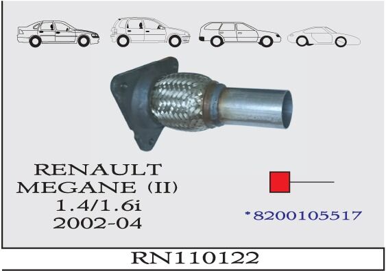 Renault Megane 2 1.4 / 1.6İ Ön Spiralli Yarım Boru 2002 > 2004