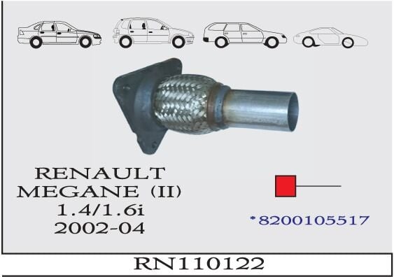 Renault Megane 2 1.4 / 1.6İ Ön Spiralli Yarım Boru 2002 > 2004