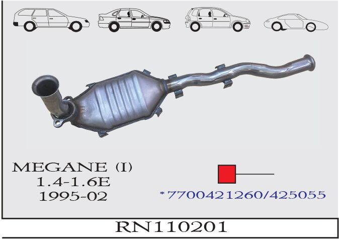 Renault Megane 1 1.4 / 1.6E Katalitik Konverter Yerine Ön Susturucu 1995 > ...