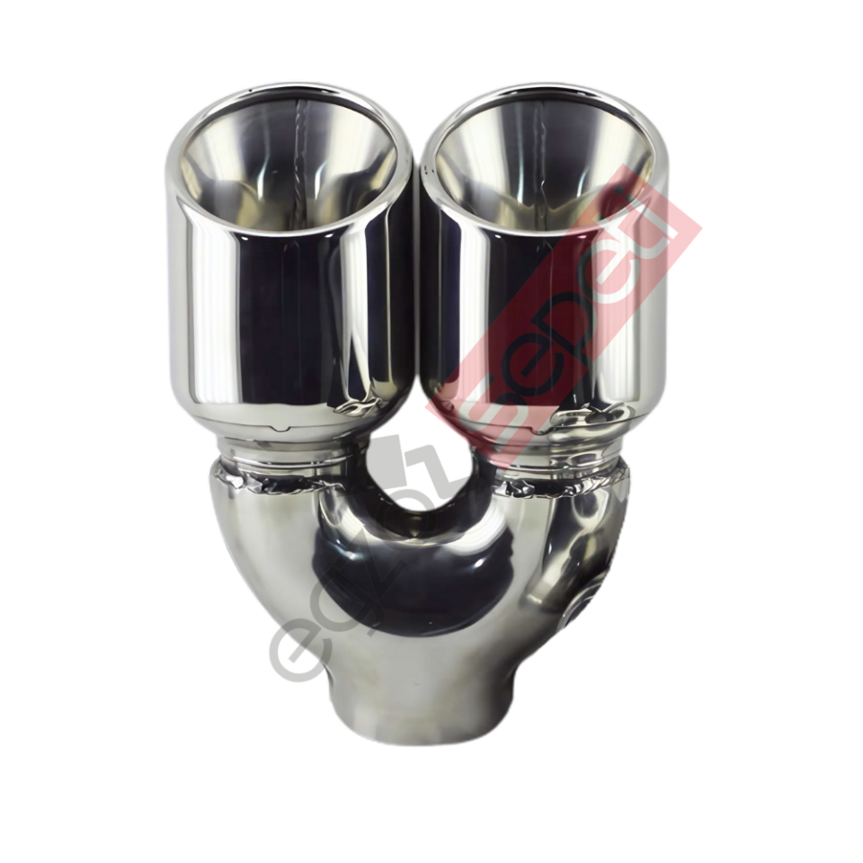 Krom Çift Çıkış Egzoz Ucu 304 Kalite Eşit Yuvarlak Çap Ölçüsü 90x120MM