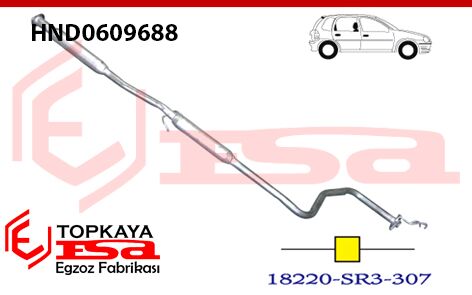 Honda Civic 1.4/1.6 16V Orta Susturucu Borulu Çiftli 1998-00