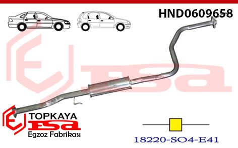 Honda Civic 1.4İ 16V Sedan Tek Orta Susturucu Borulu 1996 > 2001