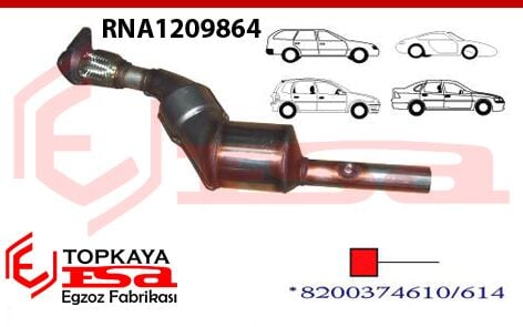 Renault Megane 2 1.4 / 1.6İ 16V Sprialli Katalitik Konverter Euro 4 2004 > 2008