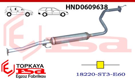 Honda Euro Civic Orta Susturucu Borulu 1.4İ / 1.5İ / 1.6 16V Hb 1995 > 2001