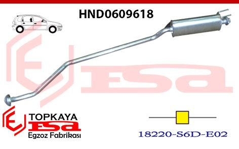 Honda Civic 1.4/1.6 16V Orta Susturucu Borulu Tekli 2001 >..