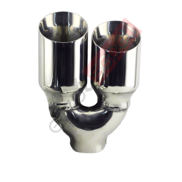 Krom Çift Çıkış Egzoz Ucu 304 Kalite Sağ Taraf Yuvarlak Çap Ölçüsü 90x120MM