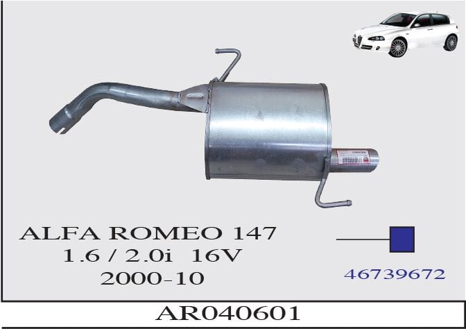 Alfa Romeo 147 1.6/2.0İ 16V Arka Susturucu Borulu  2000 > 2010