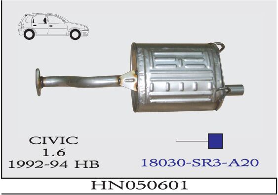 Honda Civic 1.6 16V Hb Arka Susturucu Borulu 1992 > 1994