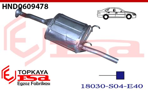 Honda Civic 1.4 / 1.6 16V Sedan Arka Susturucu Borulu 1992 > 2001