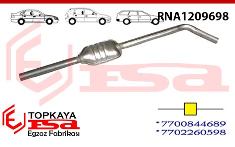 Renault Megane 1 Orta Susturucu Borulu Baskılı 1.4 / 1.6E 1995 > 2002 Sedan / Hb