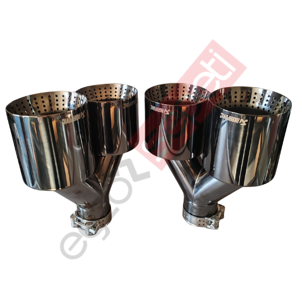 Akrapoviç Füme 110 mm Delikli Sağ Ve Sol Takım Egzoz Ucu İthal Ürün