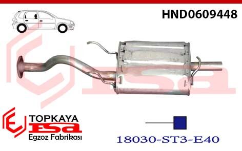 Honda Civic 1.4 / 1.5 16V Hb Arka Susturucu Borulu 1995 > ...
