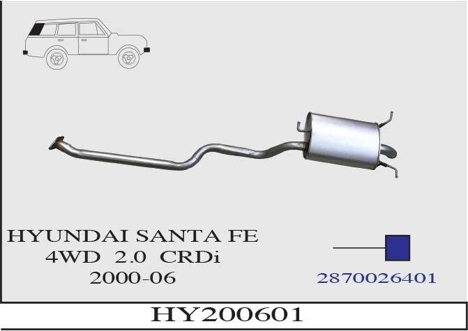 Hyundai Santa Fe 4Wd 2.0 Crdi Arka Susturucu Borulu  2000 > 2006..