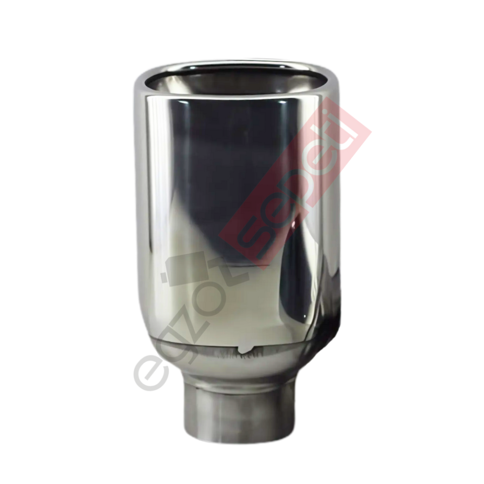 Krom Egzoz Ucu 304 Kalite Sağ Taraf Dikdörtgen Çap Ölçüsü 80X90mm