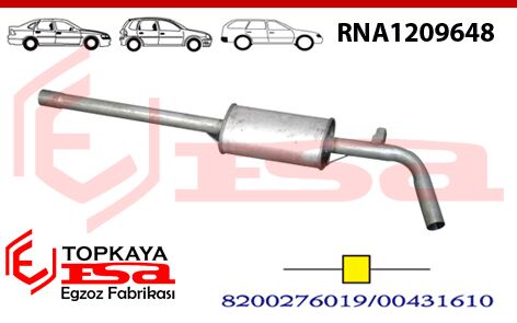 Renault Megane 2 Orta Borulu Susturucu 1.4 2002 > ...