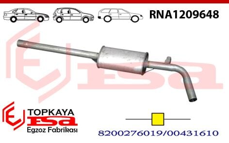Renault Megane 2 Orta Borulu Susturucu 1.4 2002 > ...