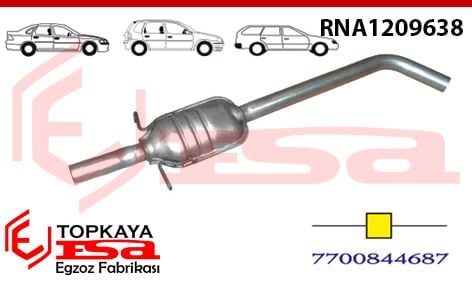 Renault Megane 1 2.0İ / 1.9Td Orta Susturucu Borulu Baskılı 1996 > 2002