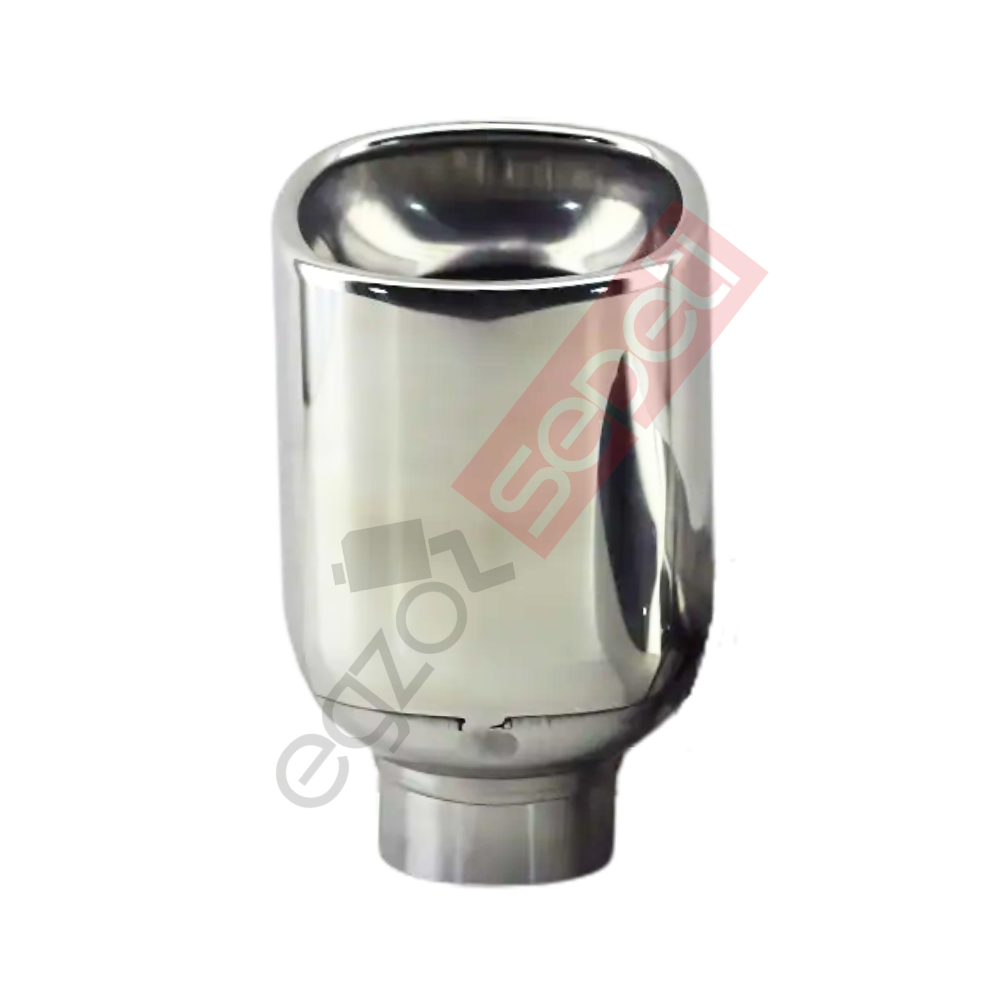Krom Egzoz Ucu 304 Kalite Sağ Taraf Dikdörtgen Çap Ölçüsü 80X90mm
