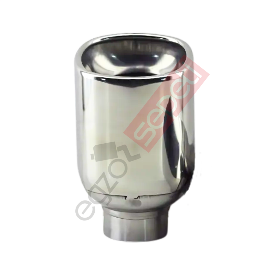 Krom Egzoz Ucu 304 Kalite Sağ Taraf Dikdörtgen Çap Ölçüsü 80X90mm