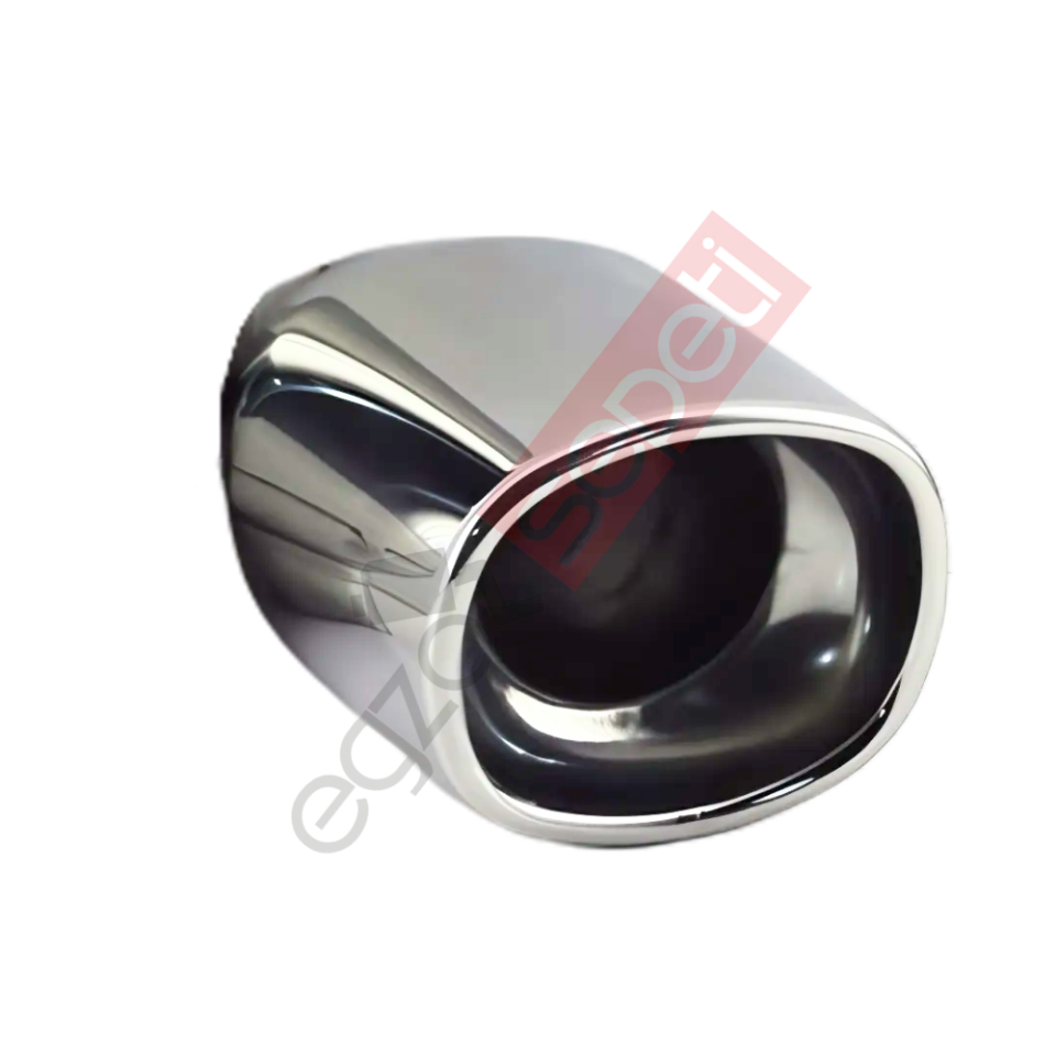 Krom Egzoz Ucu 304 Kalite Sol Taraf Dikdörtgen Çap Ölçüsü 80X90mm