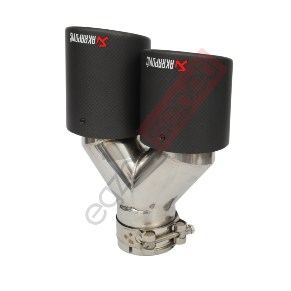 Akrapoviç Karbon Egzoz Ucu 90 MM Çiftli Dudaklı Mat Sol Gerçek Karbon Malzeme İthal Ürün