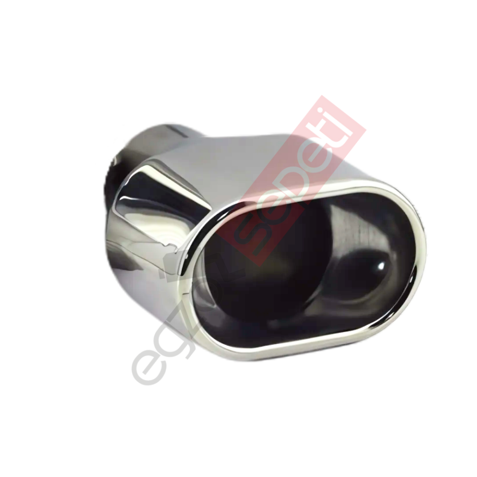 Krom Egzoz Ucu 304 Kalite Sol Taraf Dikdörtgen Çap Ölçüsü 65x100mm