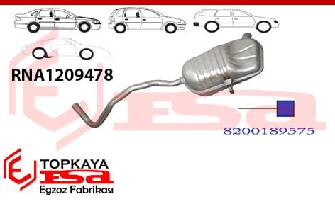Renault Megane 2 Arka Susturucu Borulu 1.5 / 1.9 Td Baskılı 2002 > 2005